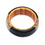 Wood and resin band ring, 'Chic Darkness' - Hand-Carved Dark-Toned Apricot Wood and Resin Band Ring