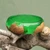 Wood and resin band ring, 'Chic Green' - Handcrafted Apricot Wood and Resin Band Ring in Green