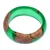 Wood and resin band ring, 'Chic Green' - Handcrafted Apricot Wood and Resin Band Ring in Green