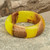 Anillo de banda de madera y resina - Anillo de resina y madera de albaricoque hecho a mano en amarillo