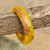 Anillo de banda de madera y resina - Anillo de resina y madera de albaricoque hecho a mano en amarillo