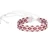 Pulsera de cuentas de vidrio - Pulsera Artesanal Hecha A Mano Con Cuentas De Vidrio Rojo Y Flores