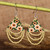 Glass beaded dangle earrings, 'Spring Nimbus' - Handcrafted Floral-Patterned Glass Beaded Dangle Earrings