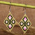 Pendientes colgantes con cuentas de vidrio - Pendientes Clásicos De Cuentas De Vidrio En Forma De Diamante Floral