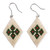 Glass beaded dangle earrings, 'Timeless Nobility' - Armenian Floral Diamond-Shaped Glass Beaded Dangle Earrings