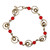 Agate station bracelet, 'Vibrant Spirals' - Handcrafted Spiral-Themed Agate Brass Station Bracelet