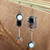 Multi-gemstone dangle earrings, 'Aesthetic Sensations' - Geometric Modern Multi-Gemstone Dangle Earrings from Armenia