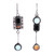 Multi-gemstone dangle earrings, 'Aesthetic Sensations' - Geometric Modern Multi-Gemstone Dangle Earrings from Armenia