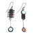 Multi-gemstone dangle earrings, 'Aesthetic Sensations' - Geometric Modern Multi-Gemstone Dangle Earrings from Armenia