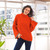 Alpaca blend funnel neck sweater, 'Sumptuous Warmth in Orange' - Funnel Neck Alpaca Blend Sweater in Orange and Grey Hues