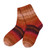 Knit socks, 'Evening Vibes' - Handcrafted Brown and Purple Acrylic and Wool Knit Socks