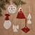 Cotton macrame ornaments, 'Crimson Wonderland' (set of 6) - Set of 6 Christmas-Inspired Red Cotton Macrame Ornaments