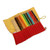 Wooden colored pencils set and cotton case, 'Creative Red' - Eco-Friendly Wooden Colored Pencil Set with Cotton Roll Case