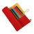 Wooden colored pencils set and cotton case, 'Creative Red' - Eco-Friendly Wooden Colored Pencil Set with Cotton Roll Case