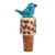 Ceramic bottle stopper, 'Spring Elixir' - Spring-Themed Ceramic Bottle Stopper with Blue Bird Detail