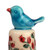Ceramic bottle stopper, 'Spring Elixir' - Spring-Themed Ceramic Bottle Stopper with Blue Bird Detail