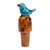 Ceramic bottle stopper, 'Blue Bird Spirit' - Bird-Themed Blue Ceramic Bottle Stopper in a Crackled Finish