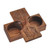 Wood condiment bowl, 'Arevakhach Blessing' - Walnut Wood Two-Compartment Condiment Bowl from Armenia