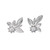Sterling silver button earrings, 'Love Suddenly' - Floral and Leaf-Themed Sterling Silver Button Earrings