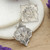 Rhodium-plated sterling silver drop earrings, 'Lotus Reign' - Lotus-Themed Classic Polished Sterling Silver Drop Earrings