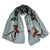 Silk scarf, 'Serene Petals' - Handcrafted Armenian Floral Soft Silk Scarf in Green Hues
