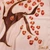Pañuelo de seda - Bufanda de seda pintada a mano con temática del árbol de la vida en tono melocotón