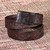 Men's leather belt, 'Armenian Leader' - Men's Handcrafted Dark Brown Armenian King Leather Belt