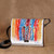 Leather messenger bag, 'Kaleidoscopic Splash' - Adjustable Multicolor Leather and Walnut Wood Messenger Bag