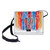 Leather messenger bag, 'Kaleidoscopic Splash' - Adjustable Multicolor Leather and Walnut Wood Messenger Bag