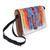 Leather messenger bag, 'Kaleidoscopic Splash' - Adjustable Multicolor Leather and Walnut Wood Messenger Bag