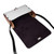 Leather messenger bag, 'Kaleidoscopic Splash' - Adjustable Multicolor Leather and Walnut Wood Messenger Bag