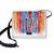 Leather messenger bag, 'Kaleidoscopic Splash' - Adjustable Multicolor Leather and Walnut Wood Messenger Bag