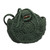 Macrame sling bag, 'Forest Cycle' - Knit Macrame Round Green Sling Bag with Wood Button Closure
