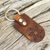 Leather keychain, 'Cappuccino Star' - Armenian Cappuccino Leather Keychain with Star Sign