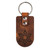 Leather keychain, 'Cappuccino Star' - Armenian Cappuccino Leather Keychain with Star Sign