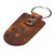 Leather keychain, 'Cappuccino Star' - Armenian Cappuccino Leather Keychain with Star Sign
