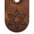 Leather keychain, 'Cappuccino Star' - Armenian Cappuccino Leather Keychain with Star Sign