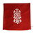 Embroidered cushion cover, 'Vermilion Heritage' - Classic Zippered Acrylic Embroidered Vermilion Cushion Cover