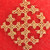 Embroidered wool felt ornament, 'Marash's Fruit' - Handcrafted Embroidered Wool Egg Ornament in Red and Golden