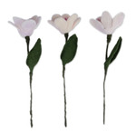 Wool felt home accents, 'Lily Illusion' (set of 3, large) - Set of Three Large-Sized Lily-Themed Wool Felt Home Accents