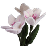 Wool felt home accents, 'Lily Illusion' (set of 3, large) - Set of Three Large-Sized Lily-Themed Wool Felt Home Accents