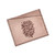 Suede card holder, 'Historic Icon' - Armenian Alphabet-Themed Beige Suede Card Holder