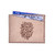 Suede card holder, 'Historic Icon' - Armenian Alphabet-Themed Beige Suede Card Holder