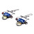 Lapis lazuli and garnet dangle earrings, 'Geometric Space' - Lapis Lazuli Garnet and Synthetic Sapphire Dangle Earrings