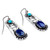 Lapis lazuli and turquoise dangle earrings, 'Magic Lake' - Oxidized Lapis Lazuli Turquoise 925 Silver Dangle Earrings
