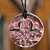 Collar colgante de cerámica - Collar Colgante Clásico De Cerámica Burdeos Pintado A Mano