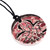 Collar colgante de cerámica - Collar Colgante Clásico De Cerámica Burdeos Pintado A Mano