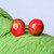 Wood and resin stud earrings, 'Pink Forever' - Round Beechwood and Pink Resin Stud Earrings from Armenia