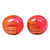 Wood and resin stud earrings, 'Pink Forever' - Round Beechwood and Pink Resin Stud Earrings from Armenia