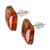 Pendientes de madera y botones de resina - Pendientes de botón de madera de nogal y resina marrón en forma de rombo
